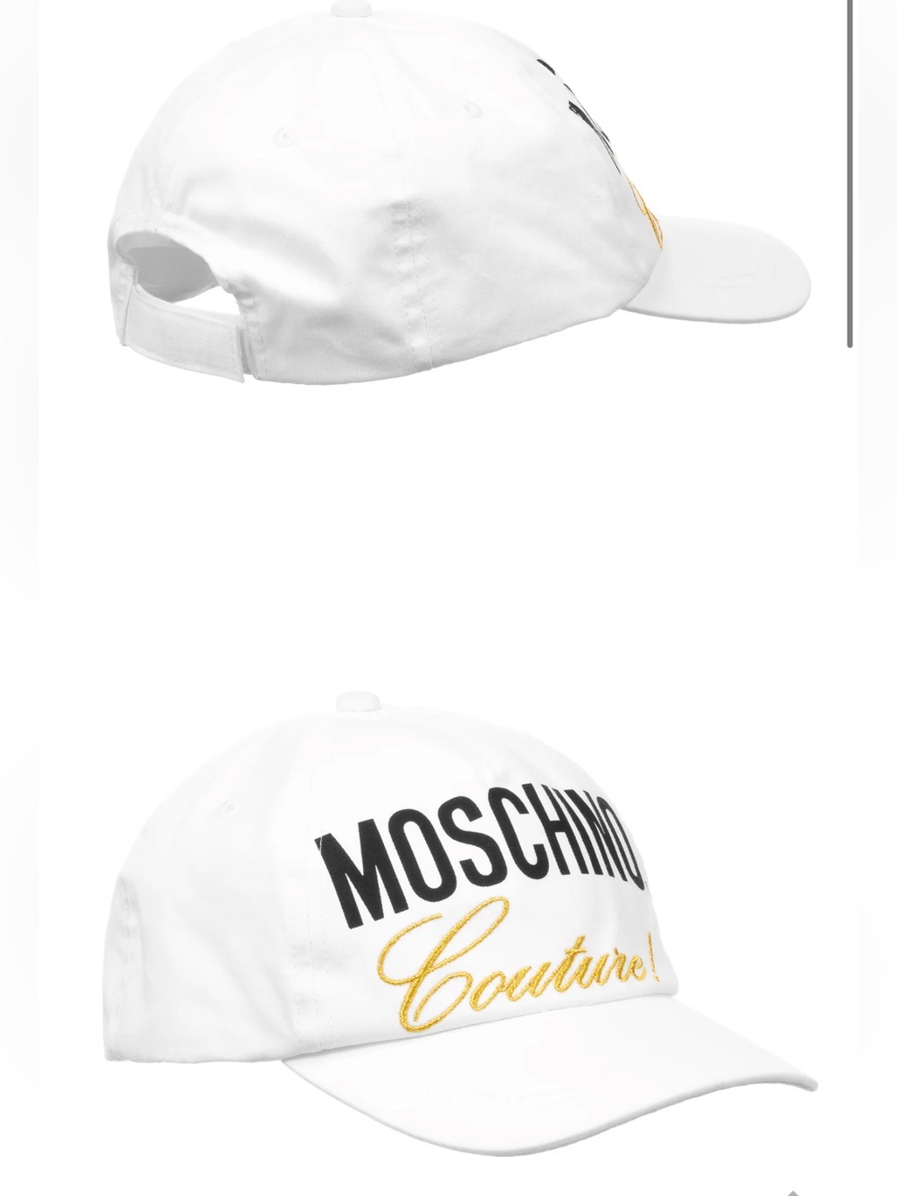 Moschino White Logo Baseball Hat with Inside Label